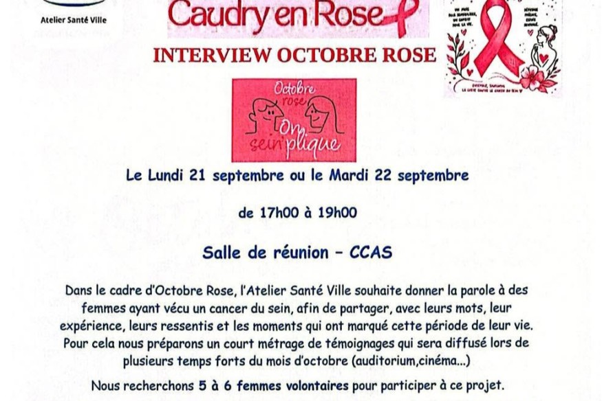 Caudry en Rose : l’Atelier Santé Ville cherche des témoignages de femmes touchées par le cancer du sein