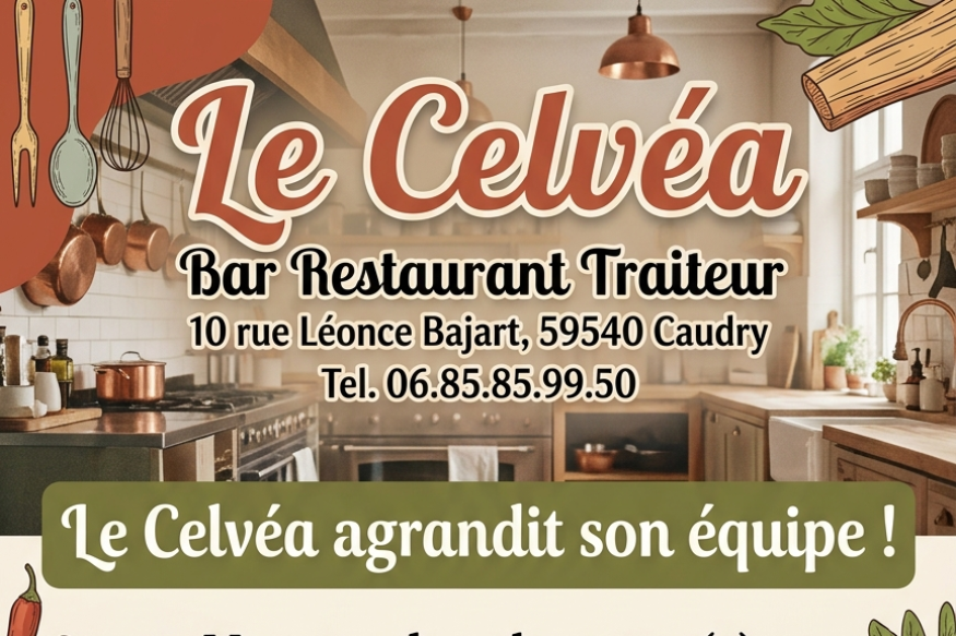 Le Celvéa recrute un(e) aide-cuisinier(ère) à Caudry